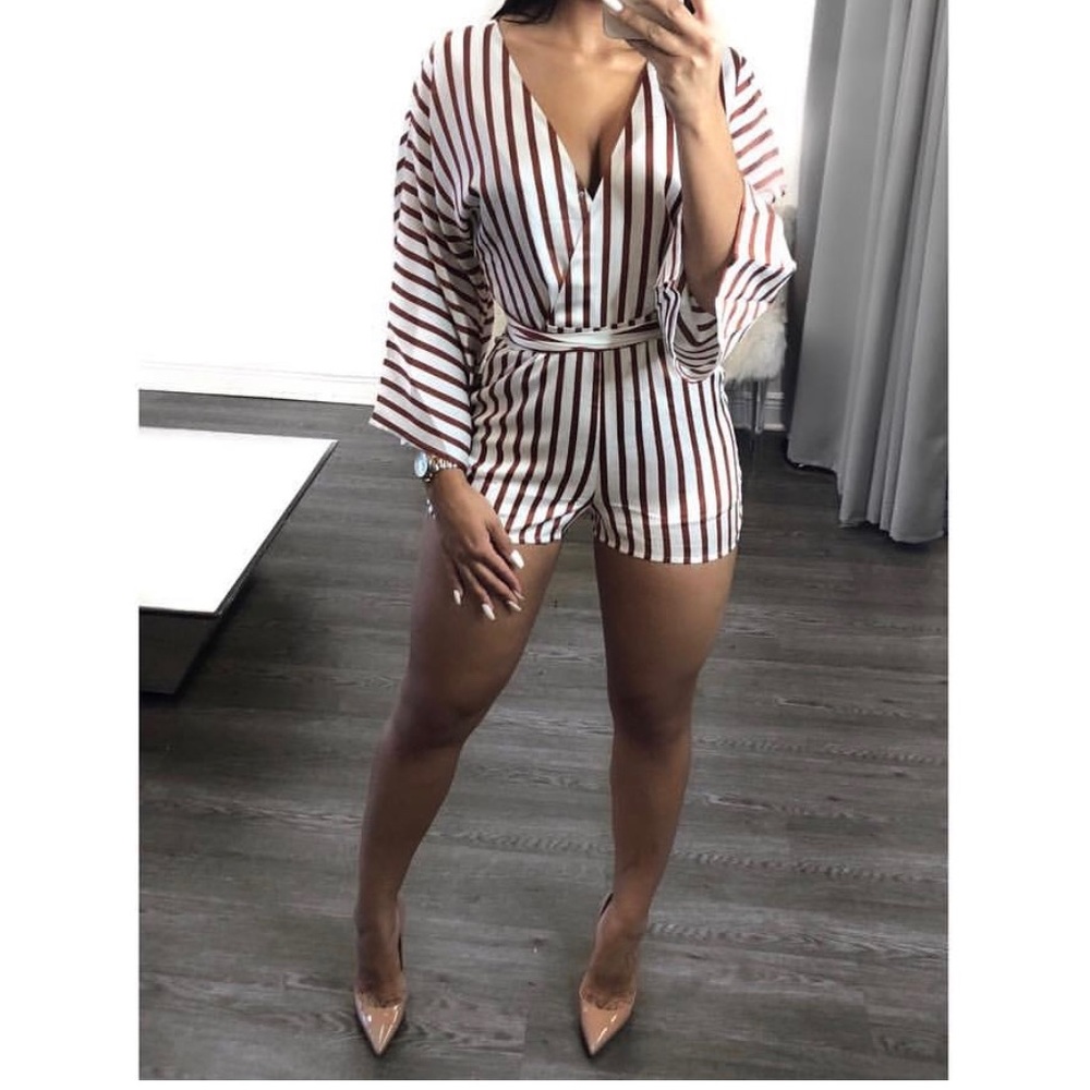Striped stain romper